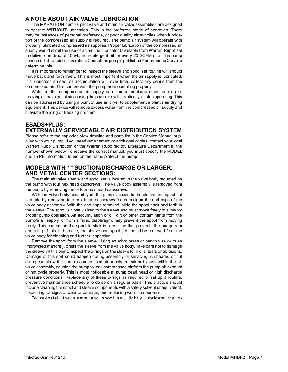 SANDPIPER MHDF2 User Manual | Page 9 / 20