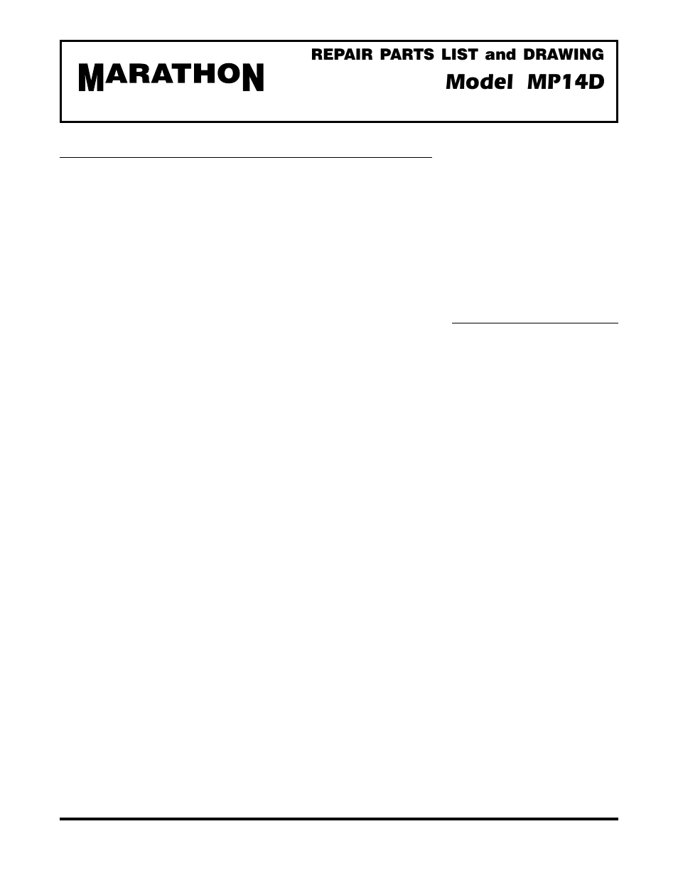 Model mp14d, Design level 1, Repair parts list and drawing | SANDPIPER MP05D User Manual | Page 10 / 19