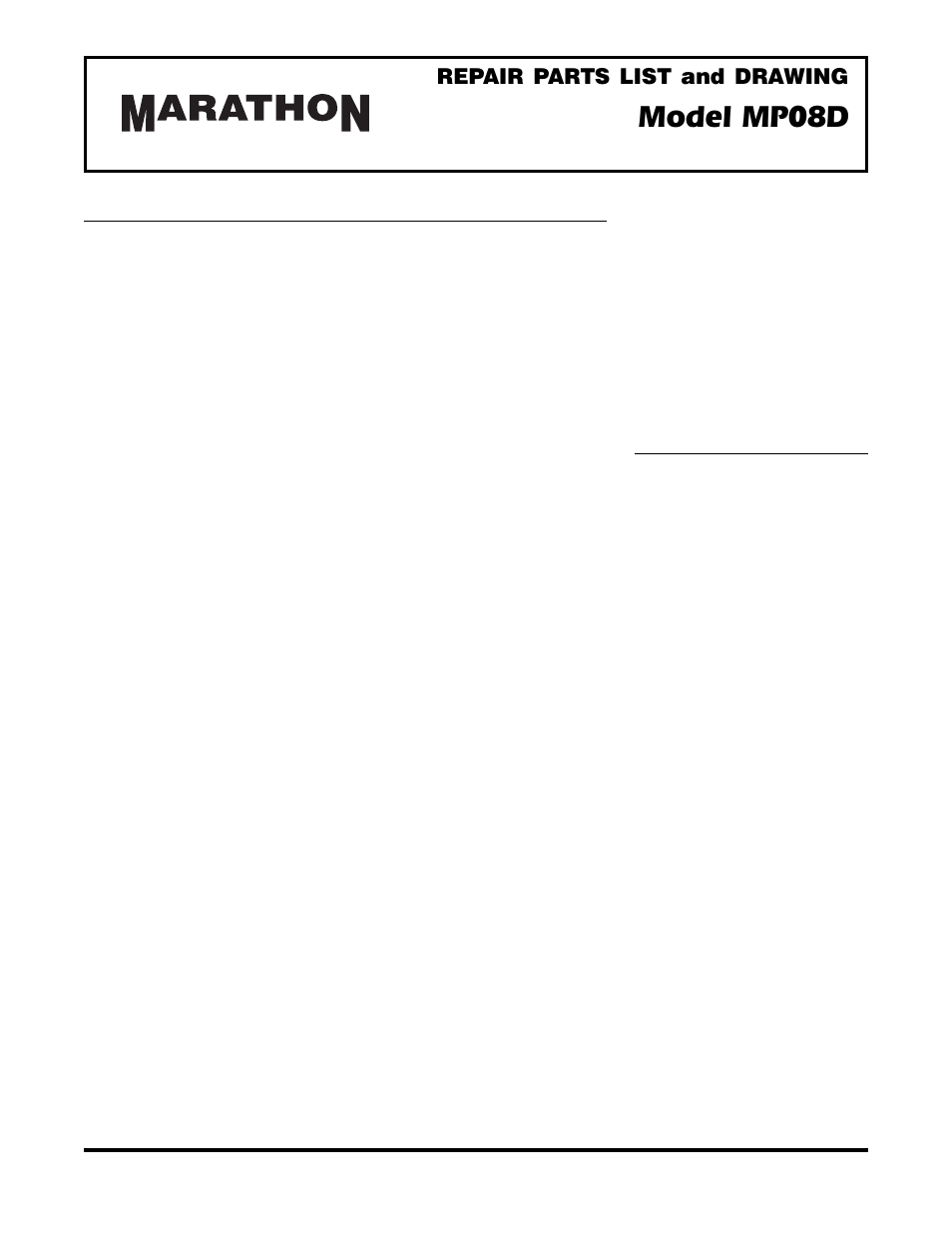 Model mp08d, Design level 1, Repair parts list and drawing | SANDPIPER MP05D User Manual | Page 4 / 19