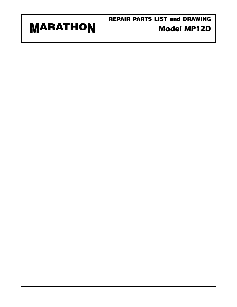 Model mp12d, Design level 1, Repair parts list and drawing | SANDPIPER MP05D User Manual | Page 7 / 19