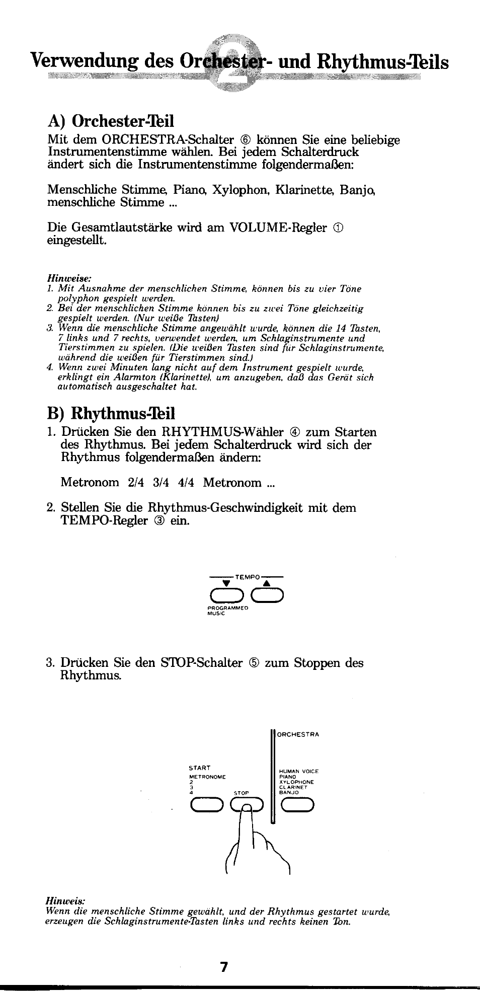 Verwendung des orchester- und rhythmus-teils, Cd cd | Yamaha PSS-110 User Manual | Page 4 / 6