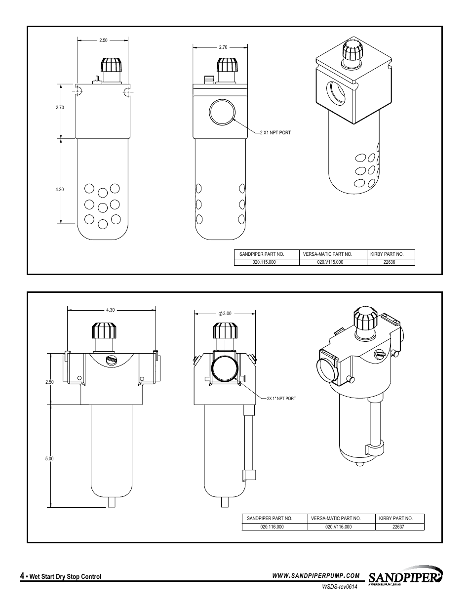 SANDPIPER Air Lubricators User Manual | Page 4 / 4