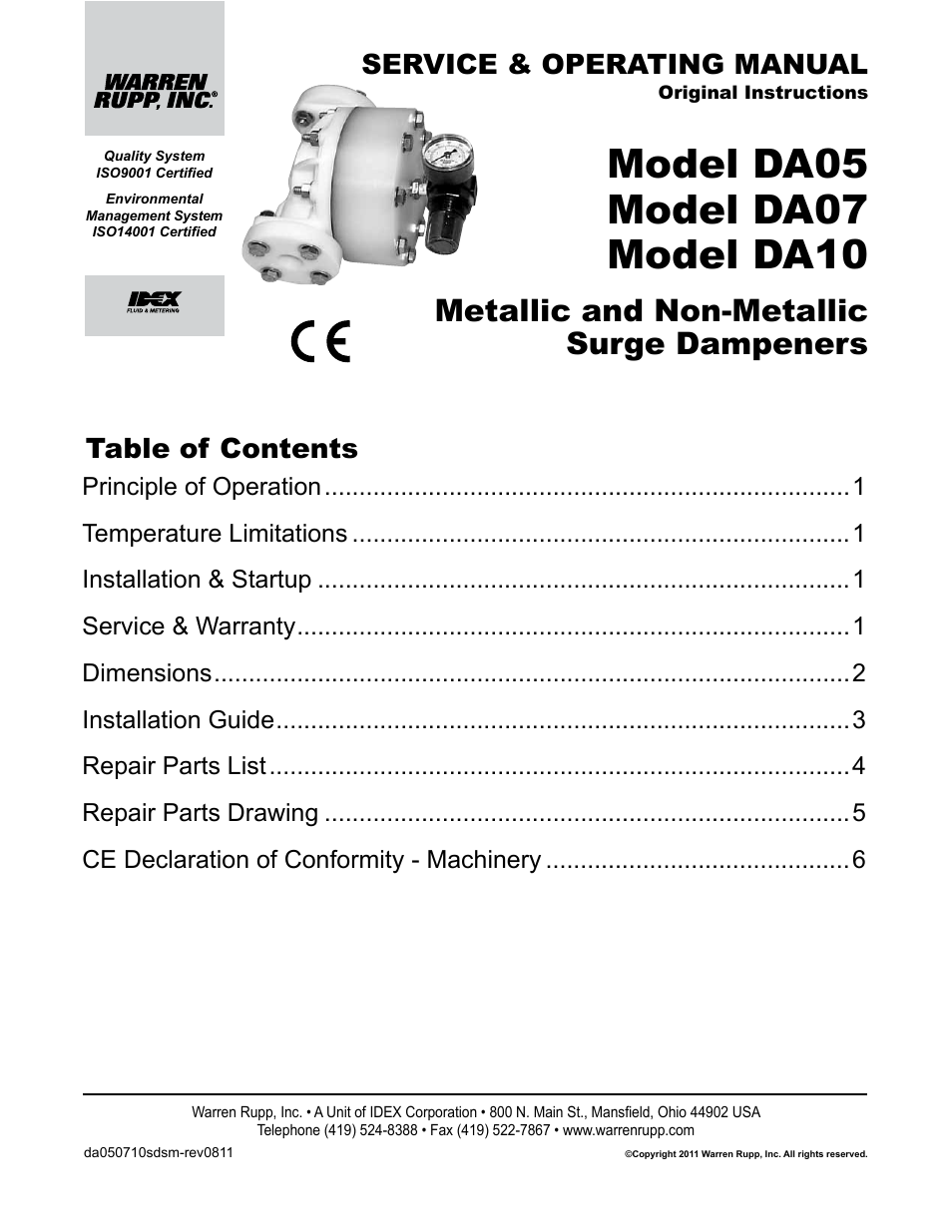 SANDPIPER DA10 User Manual | 8 pages