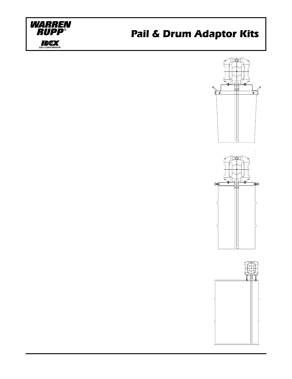 Pail & drum adaptor kits, Service and operating manual, For sandpiper | And marathon, Conversion instructions, Kits | SANDPIPER Pail & Drum Transfer Kits User Manual | Page 3 / 5