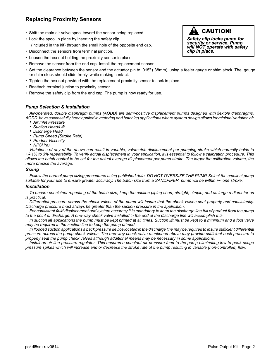 SANDPIPER PULSE OUTPUT KIT User Manual | Page 2 / 18