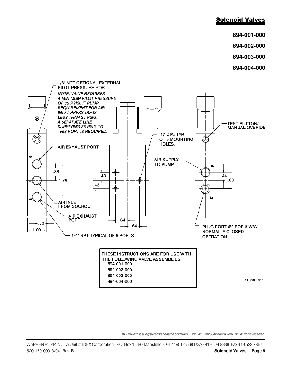 SANDPIPER RuppTech Solenoid Valves User Manual | Page 5 / 7