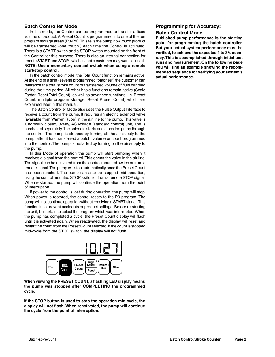 SANDPIPER RuppTech Stroke Counter/Batch Control User Manual | Page 2 / 7