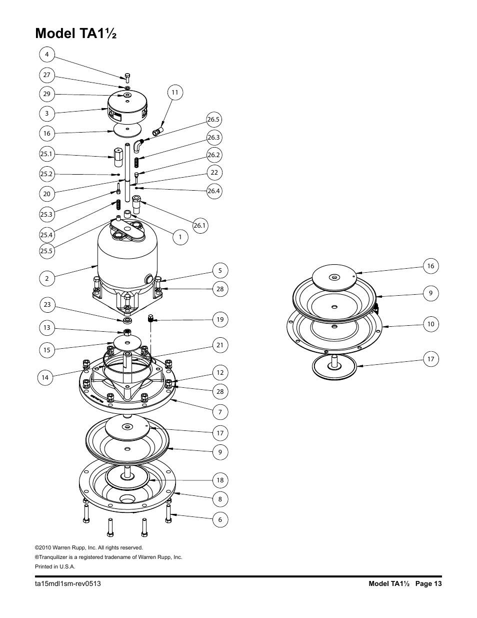 Model ta1 | SANDPIPER Tranquilizer TA1 1/2 User Manual | Page 15 / 19