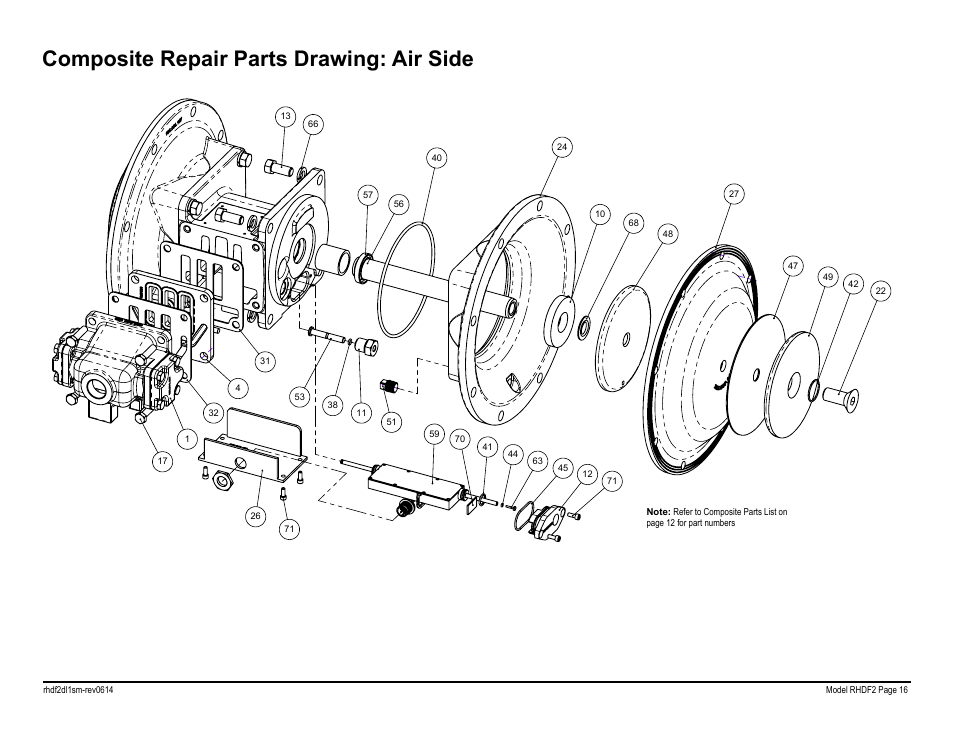 Composite repair parts drawing: air side | SANDPIPER RHDF2 Metallic User Manual | Page 18 / 36