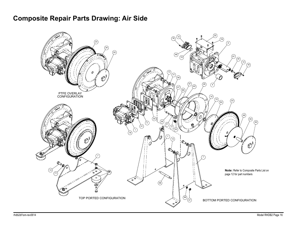 Composite repair parts drawing: air side | SANDPIPER RHDB2 Metallic User Manual | Page 18 / 36