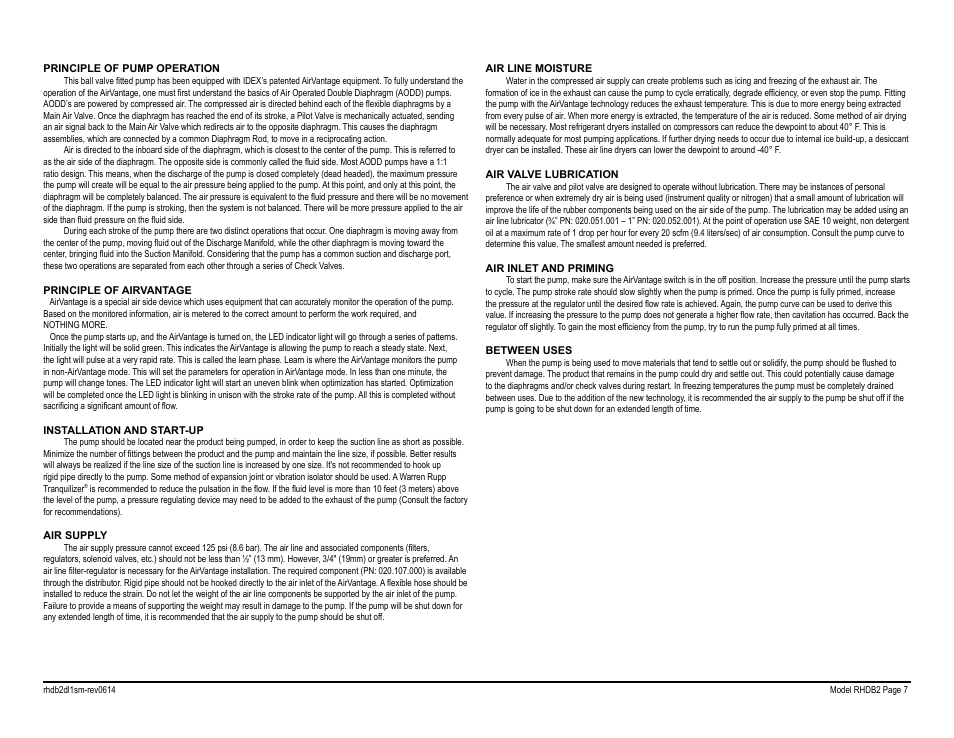 SANDPIPER RHDB2 Metallic User Manual | Page 9 / 36