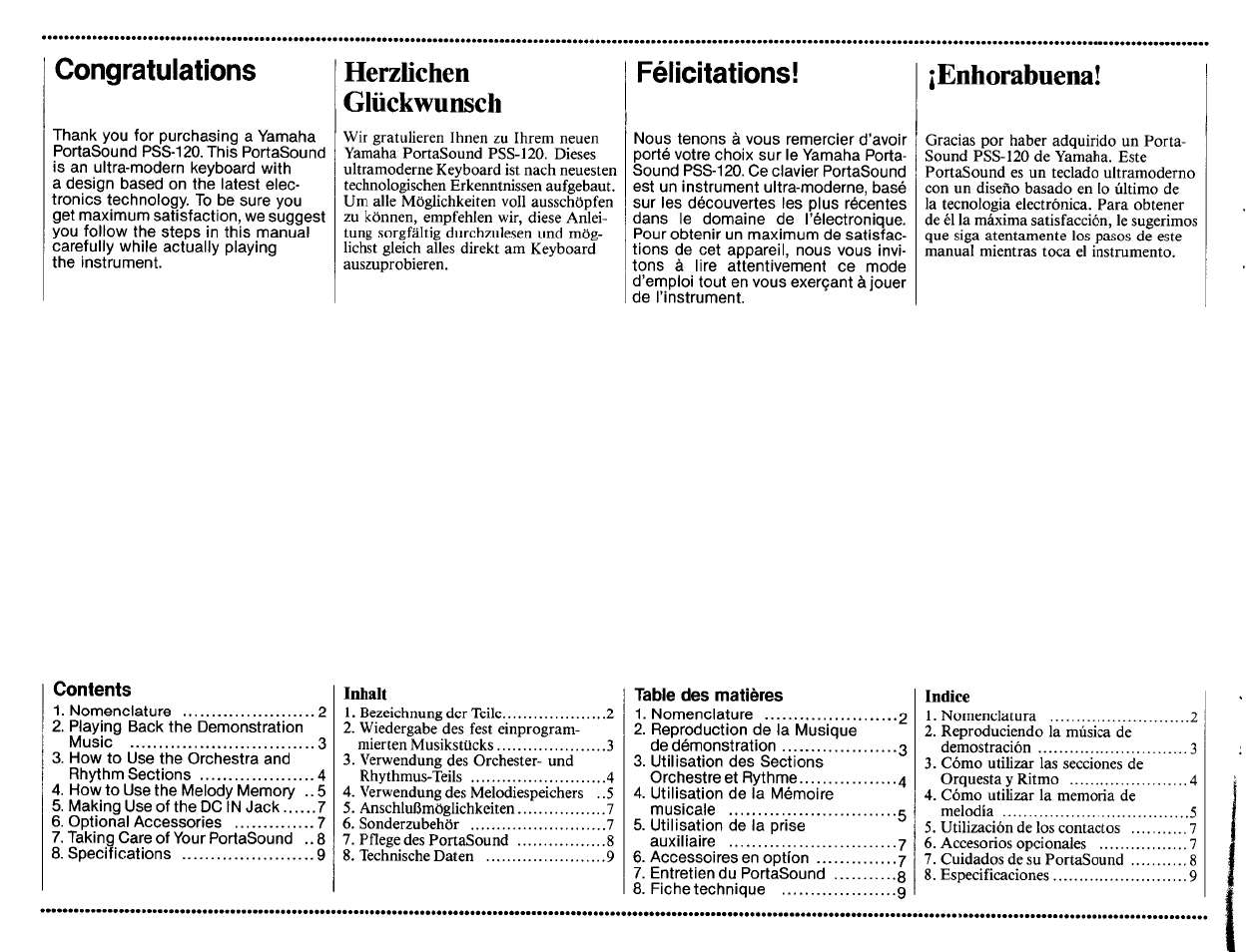 Yamaha PSS-120 User Manual | Page 2 / 12