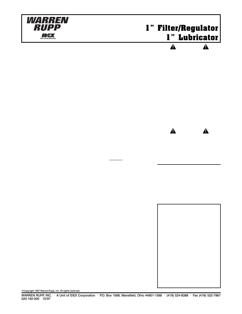 SANDPIPER 1 Lubricator User Manual | 2 pages