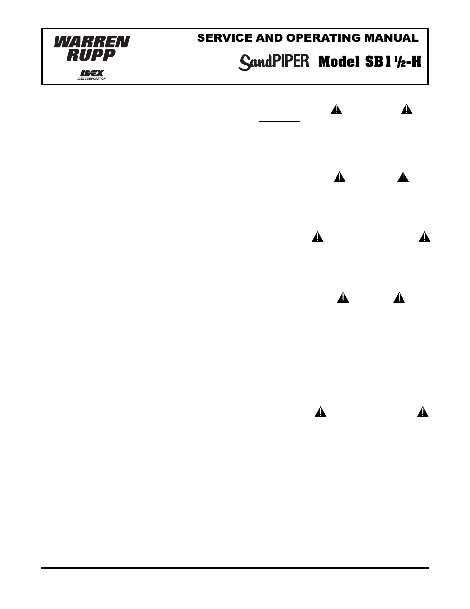 SANDPIPER SB1 1/2-H User Manual | 6 pages