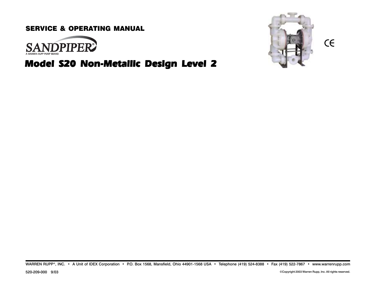 SANDPIPER S20 Non-Metallic User Manual | 36 pages