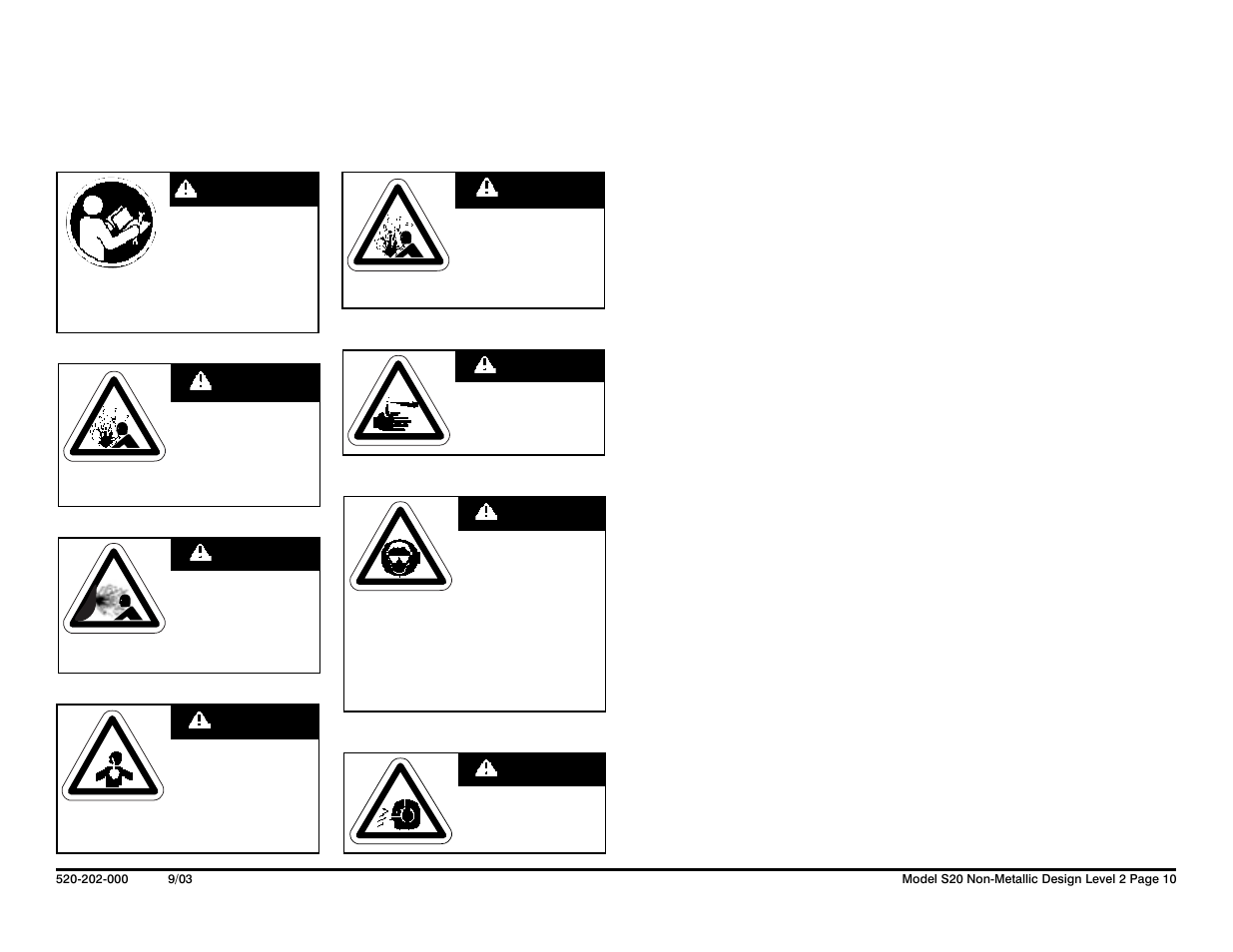Important safety information, Warning, Caution | Warning important | SANDPIPER S20 Non-Metallic User Manual | Page 12 / 36