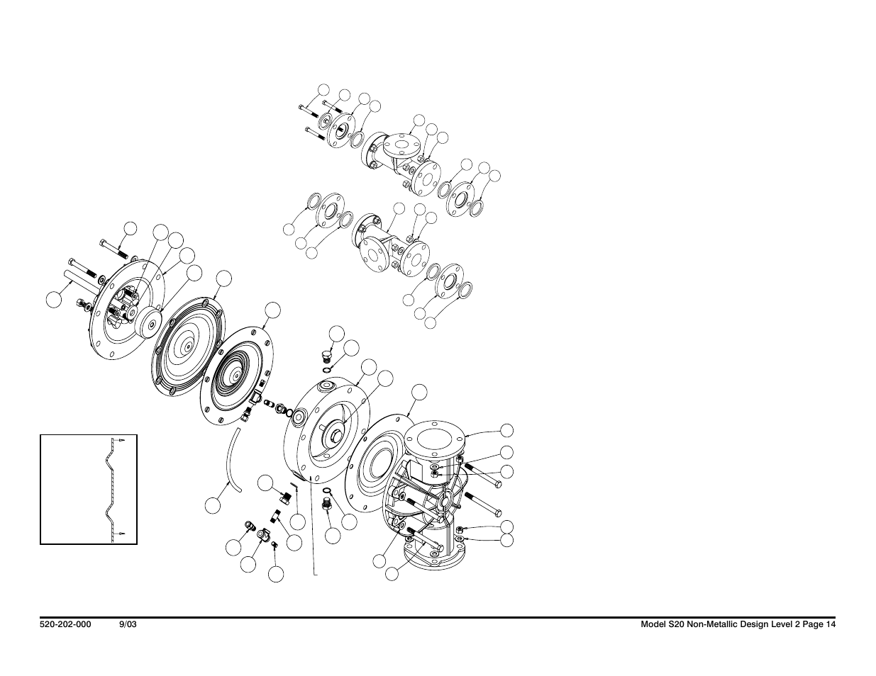 Ruppguard, Option for virgin ptfe equipped pumps drawing | SANDPIPER S20 Non-Metallic User Manual | Page 16 / 36