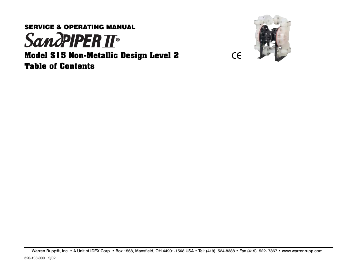 SANDPIPER S15 Non-Metallic User Manual | 36 pages