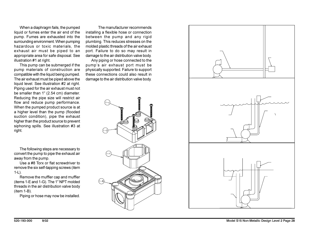 Exhaust conversion drawing | SANDPIPER S15 Non-Metallic User Manual | Page 30 / 36