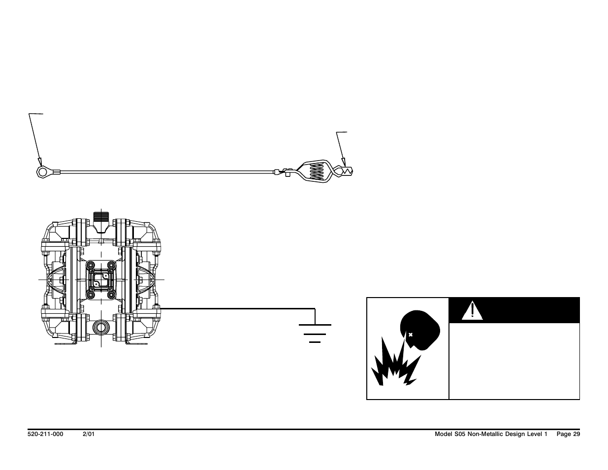 Warning, For conductive acetal pumps only), Grounding the pump | SANDPIPER S05 Non-Metallic User Manual | Page 31 / 31