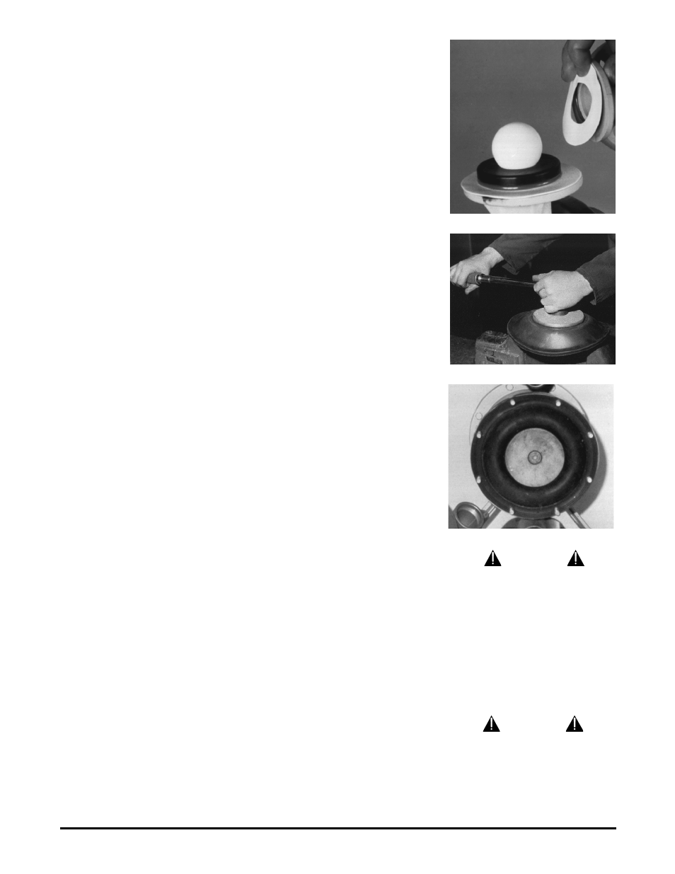 Air exhaust, Between uses, Check valve servicing | Diaphragm servicing, Caution | SANDPIPER EB2-SM User Manual | Page 2 / 8