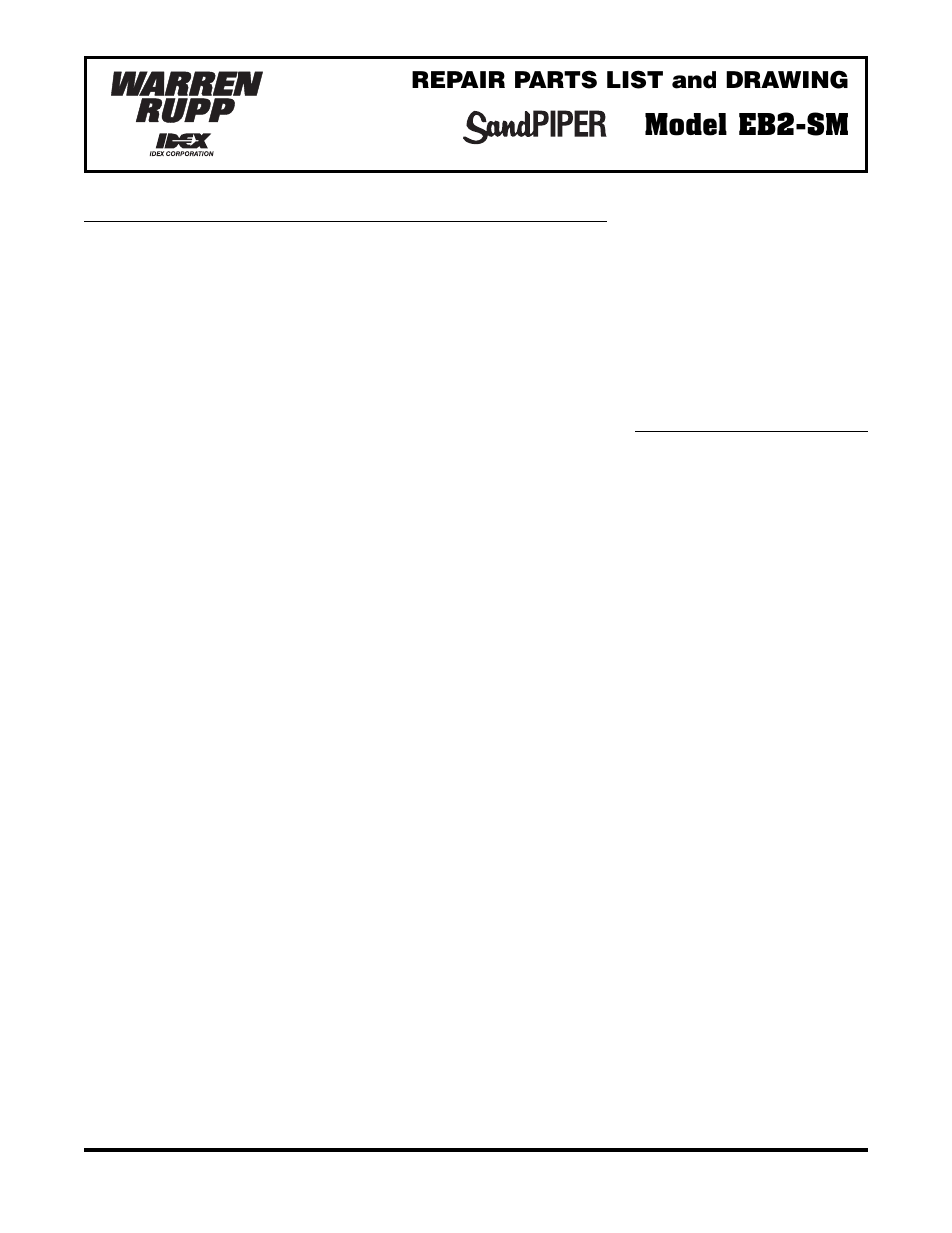 Model eb2-sm, Repair parts list and drawing, Type 3 | SANDPIPER EB2-SM User Manual | Page 6 / 8