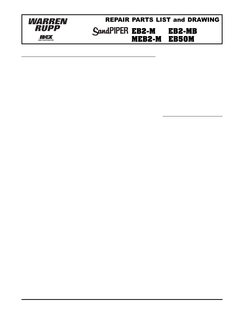 Repair parts list and drawing type 3 | SANDPIPER EB50M User Manual | Page 5 / 7