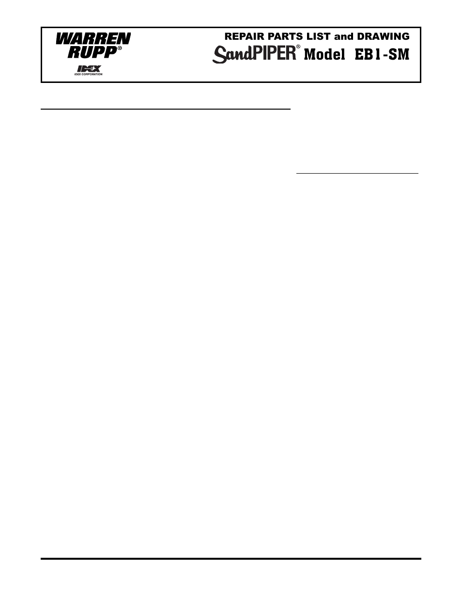 Model eb1-sm, Type 3, Repair parts list and drawing | SANDPIPER EB1-SM User Manual | Page 6 / 8