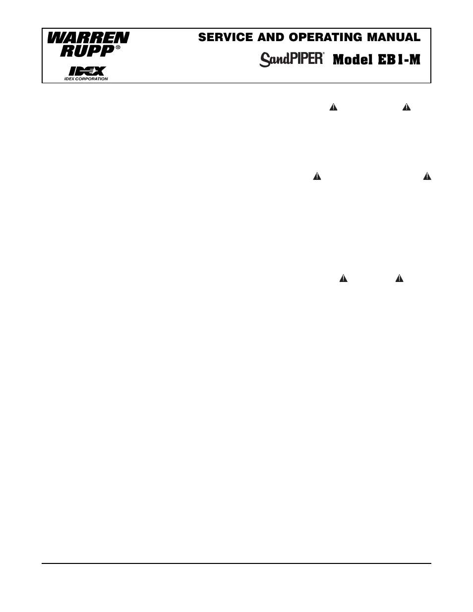 SANDPIPER EB1-M User Manual | 8 pages