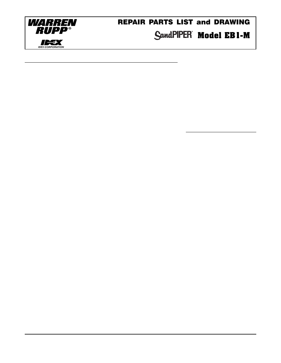 Model eb1-m, Repair parts list and drawing, Type 3 | SANDPIPER EB1-M User Manual | Page 5 / 8