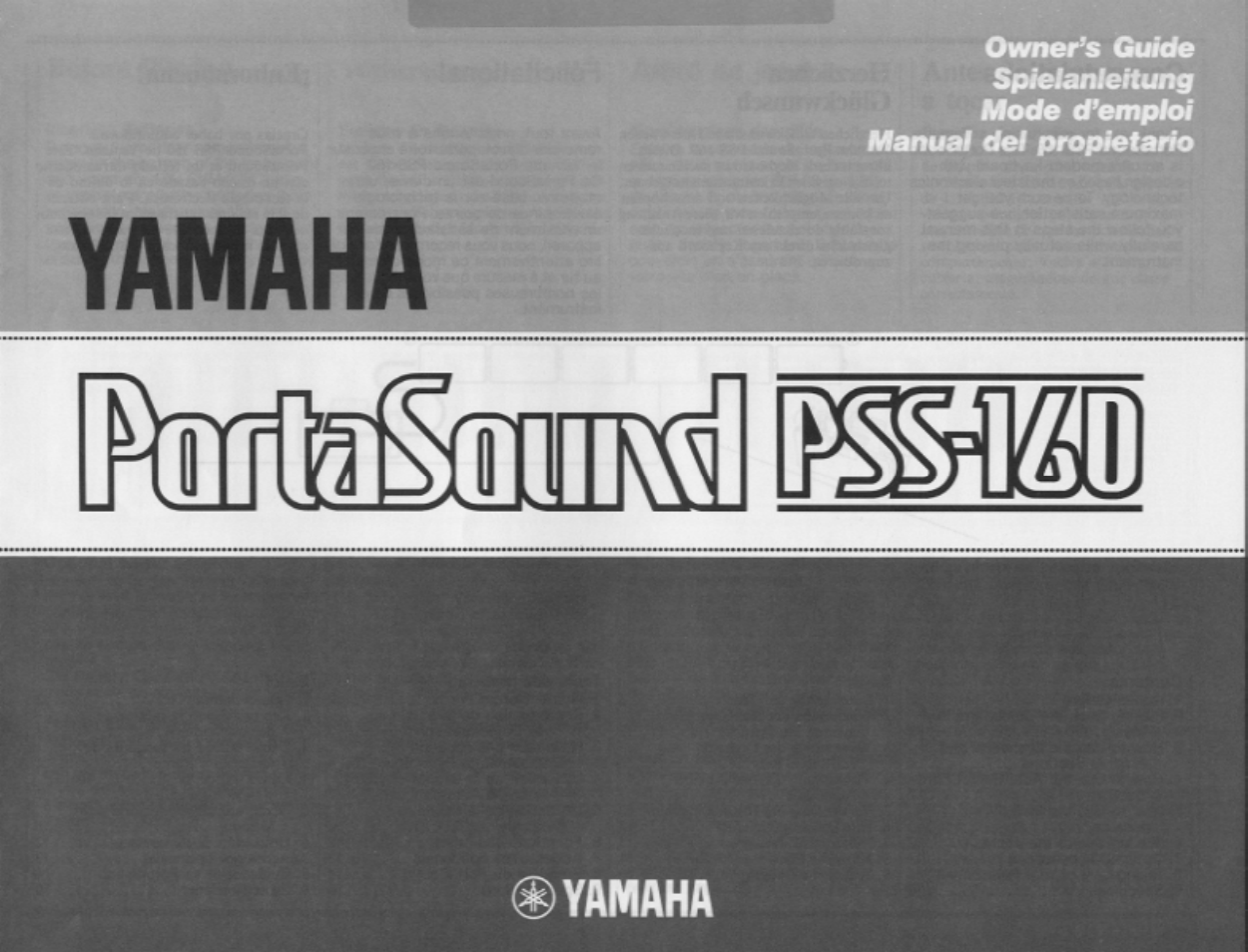 Yamaha PSS-160 User Manual | 20 pages