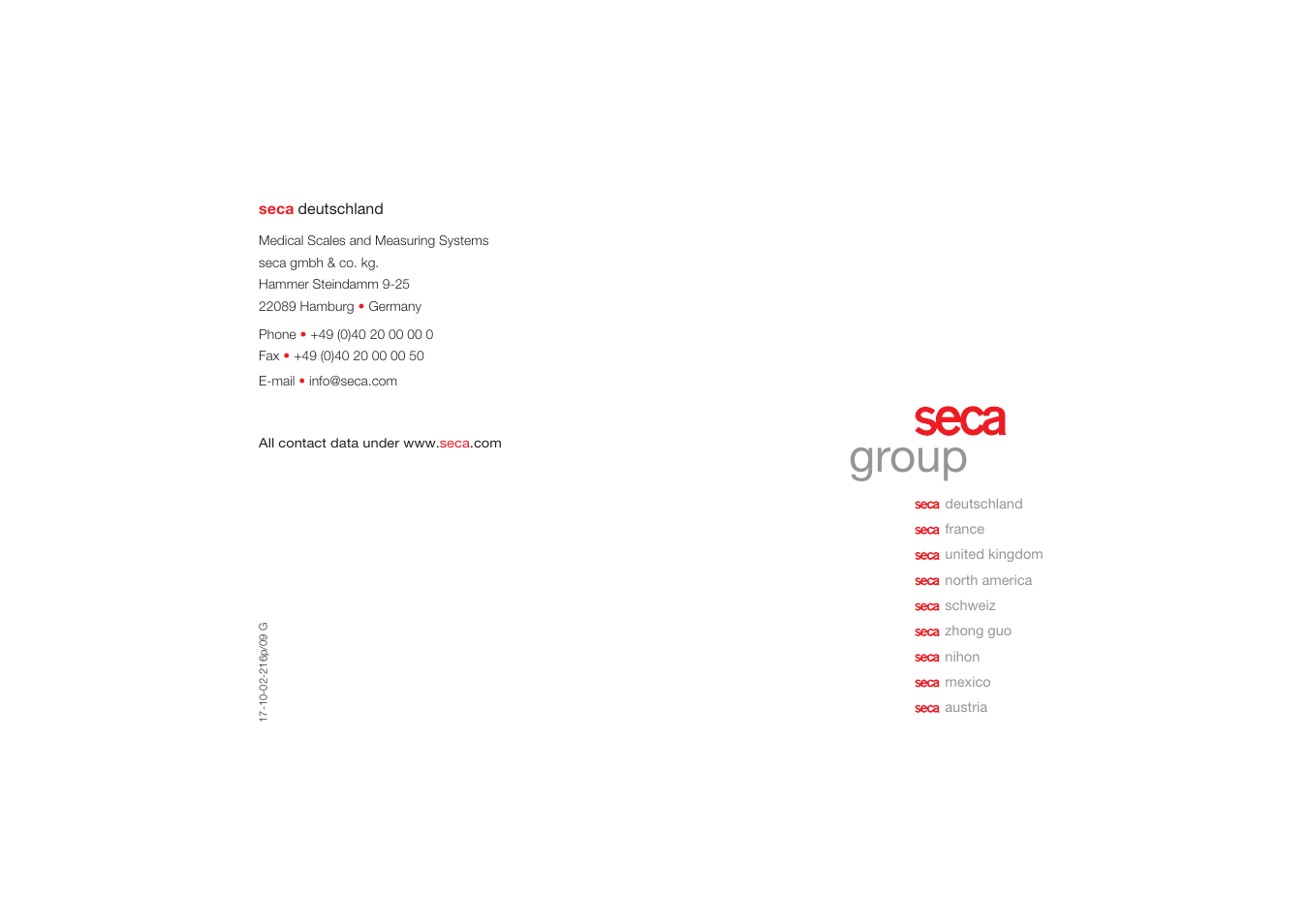 Group | Seca 220 User Manual | Page 48 / 48