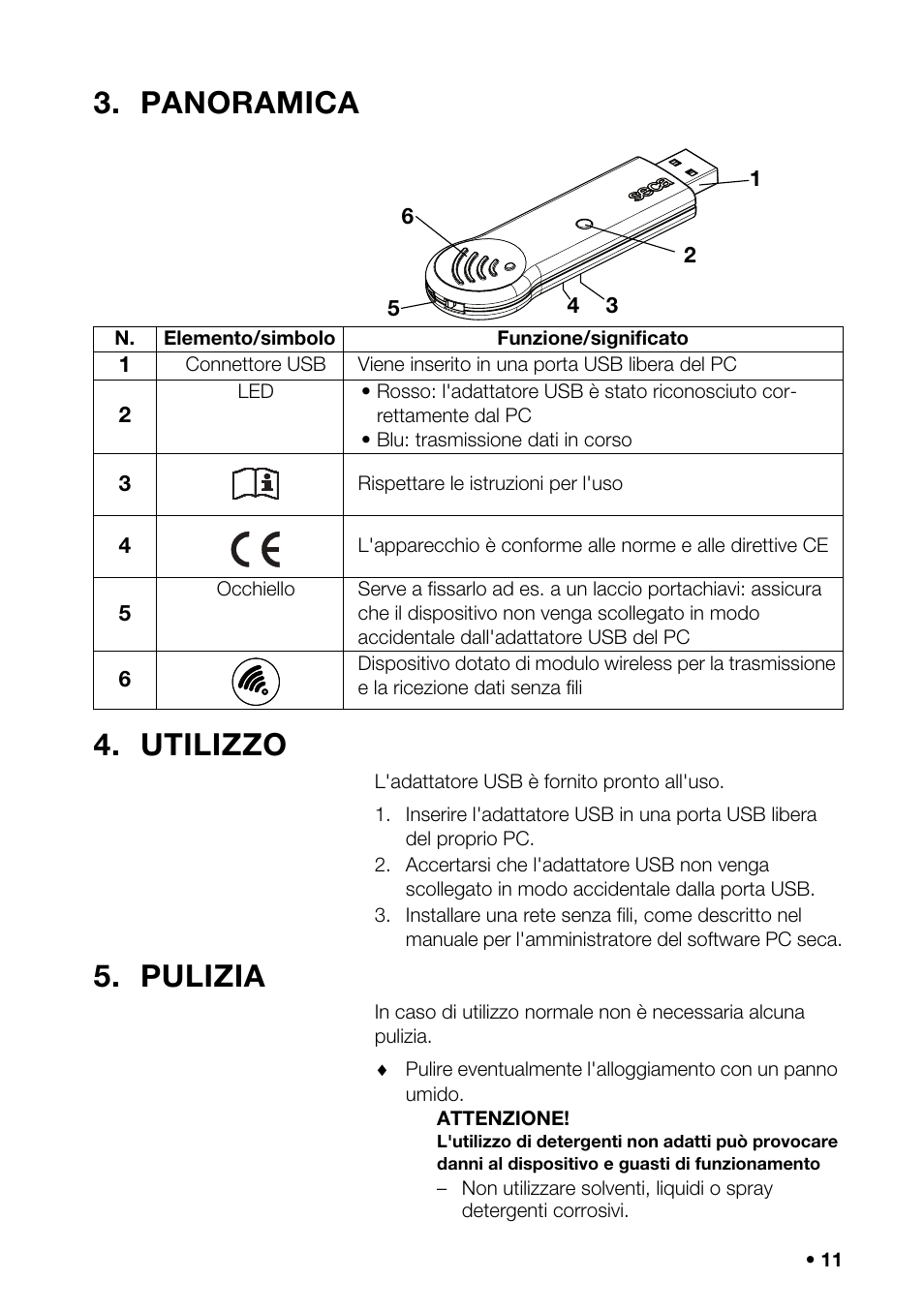 Panoramica, Utilizzo, Pulizia | Panoramica 4. utilizzo | Seca 456 User Manual | Page 11 / 40