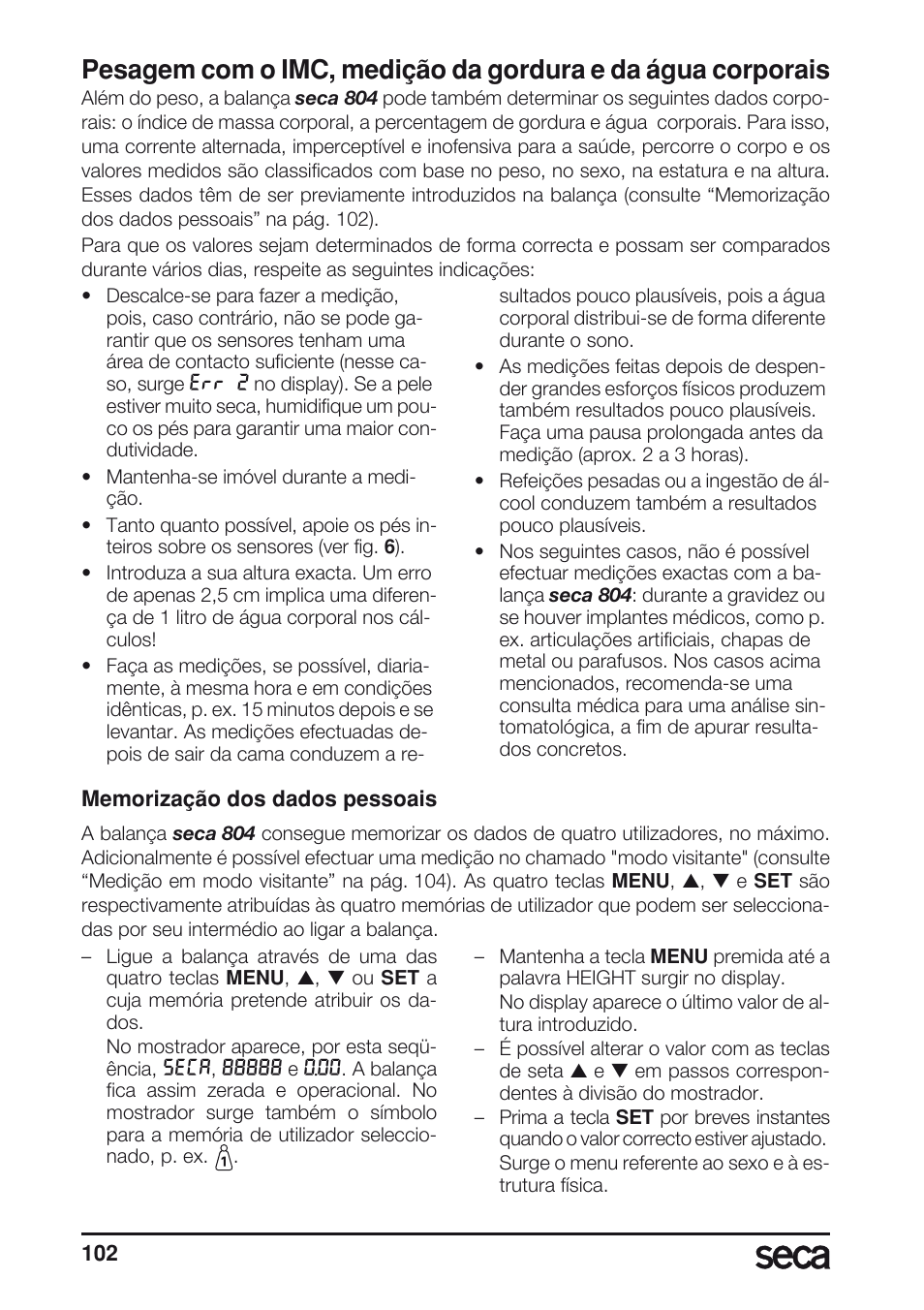 Seca 804 User Manual | Page 104 / 166
