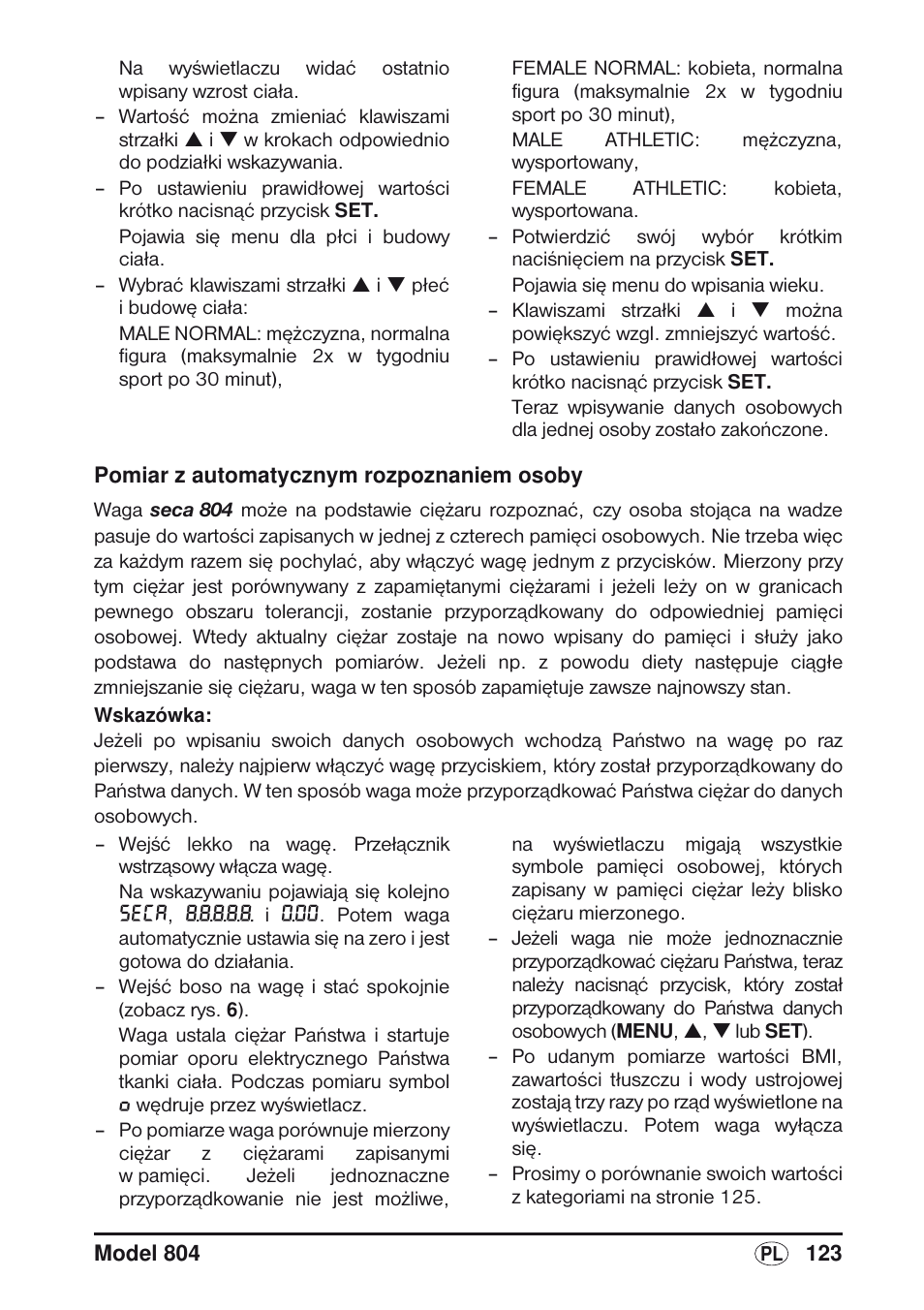 Seca 804 User Manual | Page 125 / 166