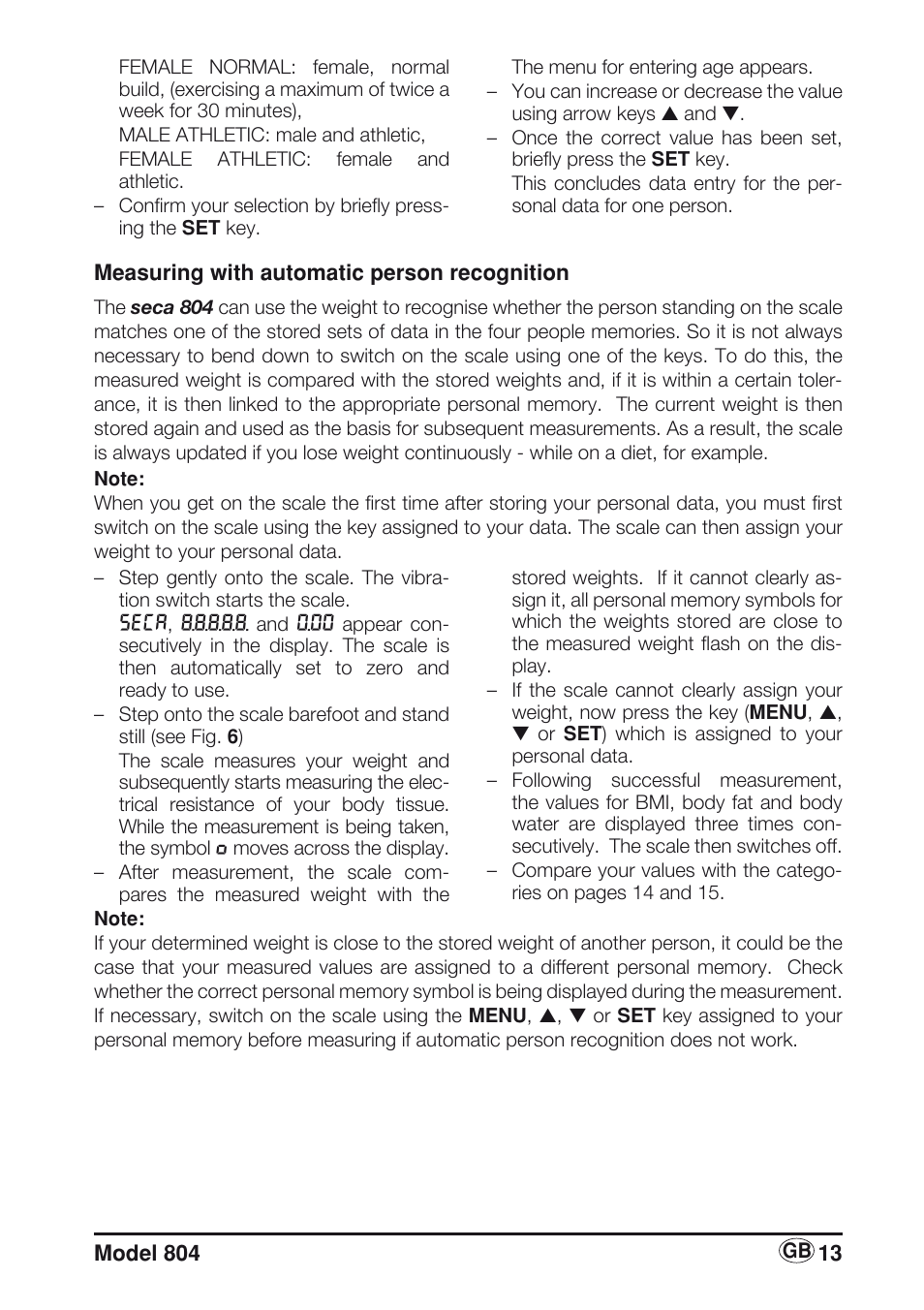 Seca 804 User Manual | Page 15 / 166