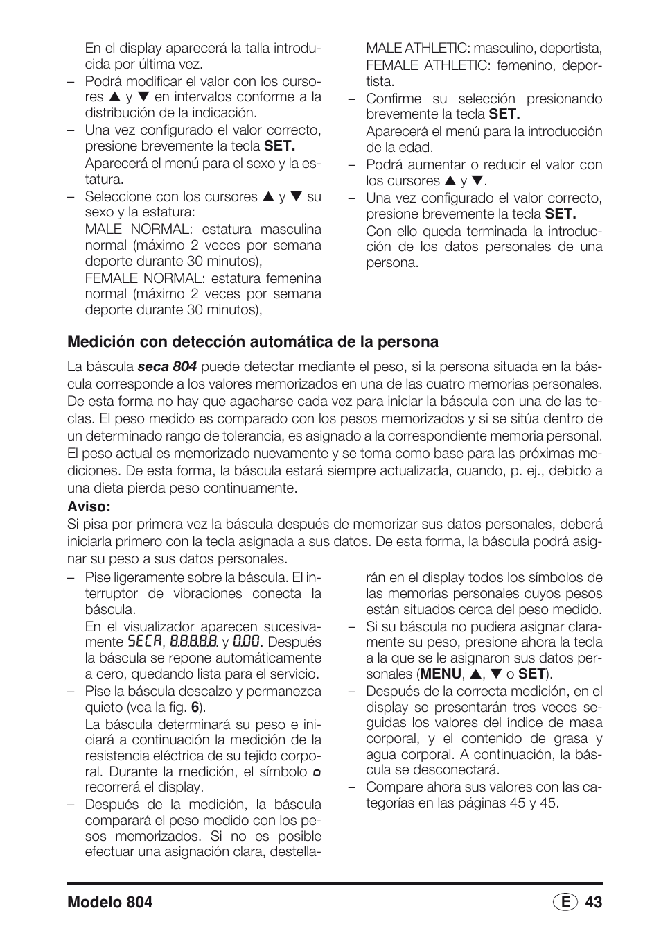 Seca 804 User Manual | Page 45 / 166