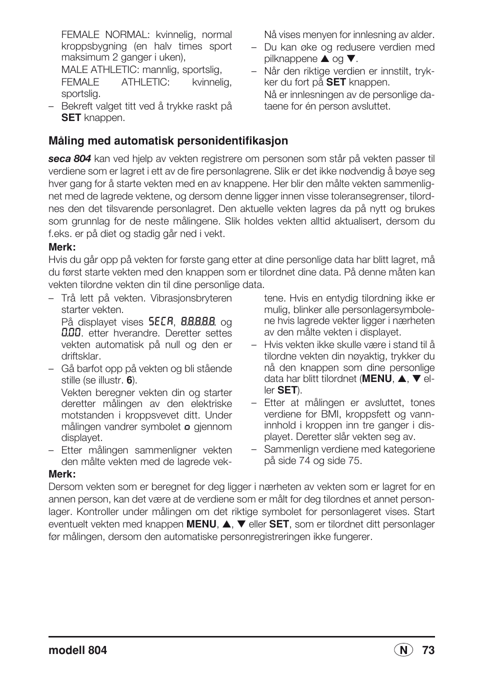 Seca 804 User Manual | Page 75 / 166