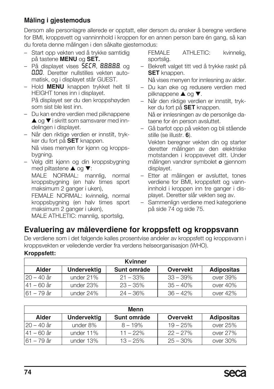 Seca 804 User Manual | Page 76 / 166