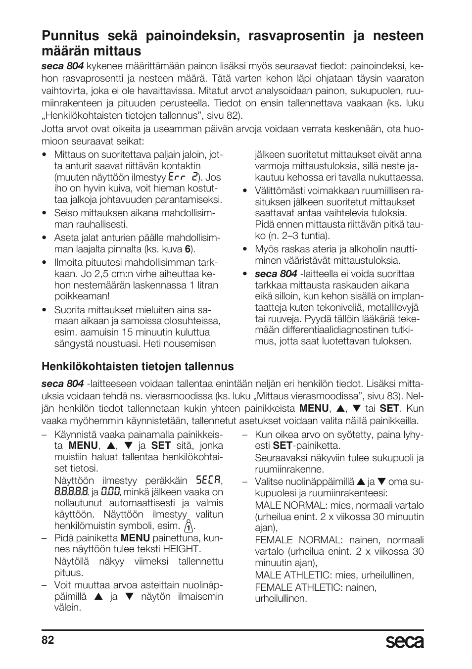 Seca 804 User Manual | Page 84 / 166