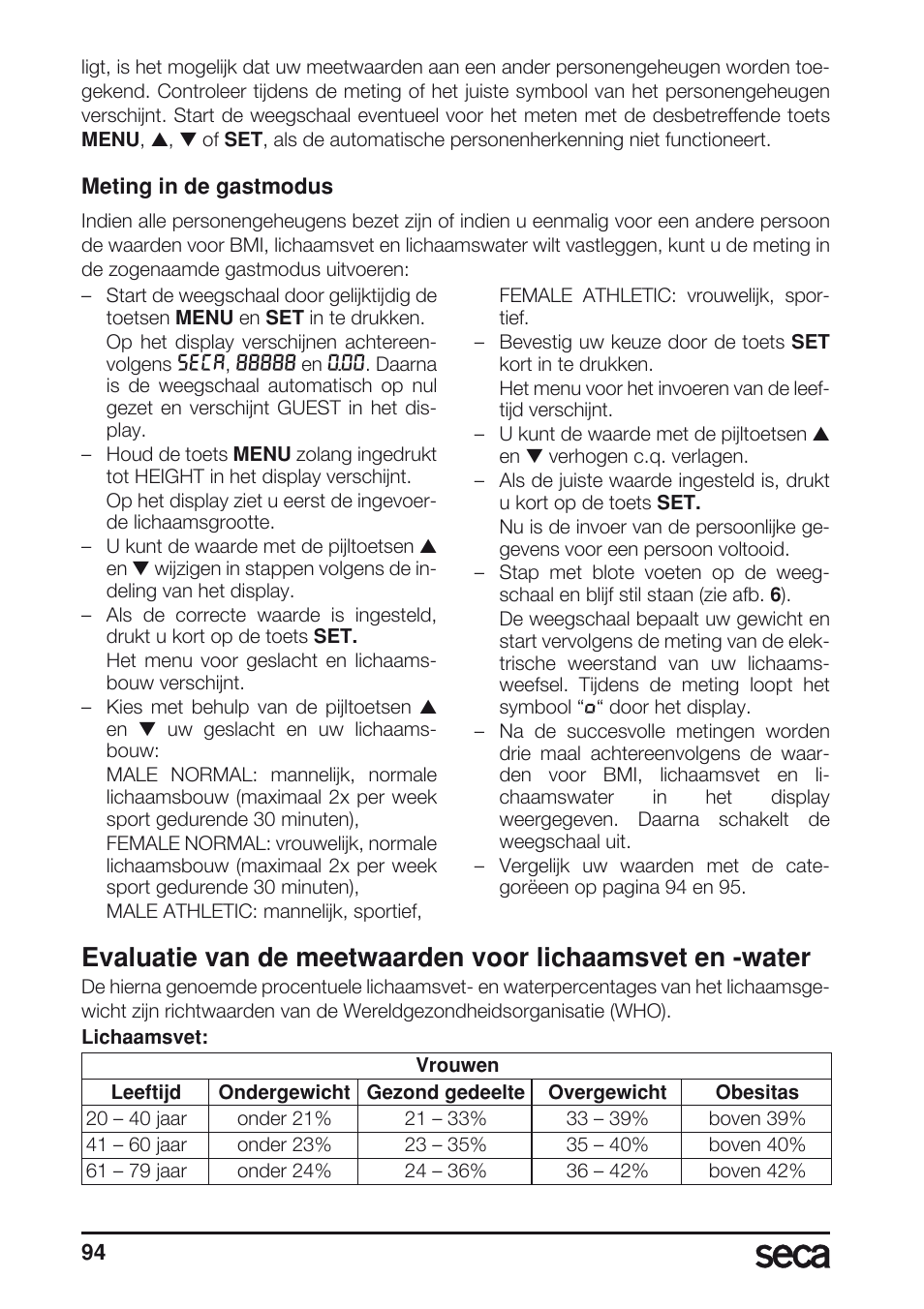 Seca 804 User Manual | Page 96 / 166