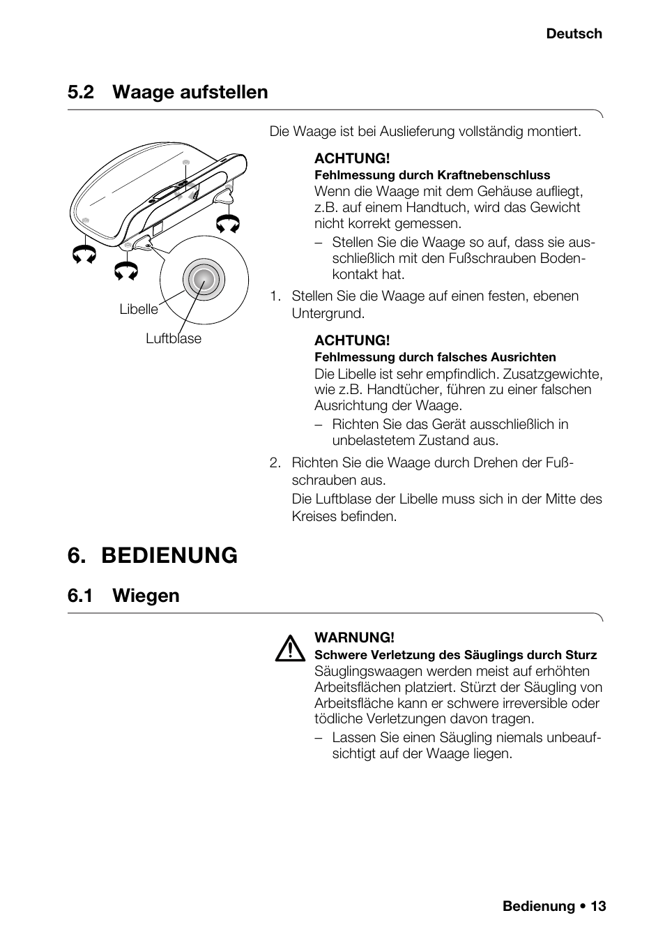 2 waage aufstellen, Bedienung, 1 wiegen | Isplay | Seca 376 User Manual | Page 13 / 401