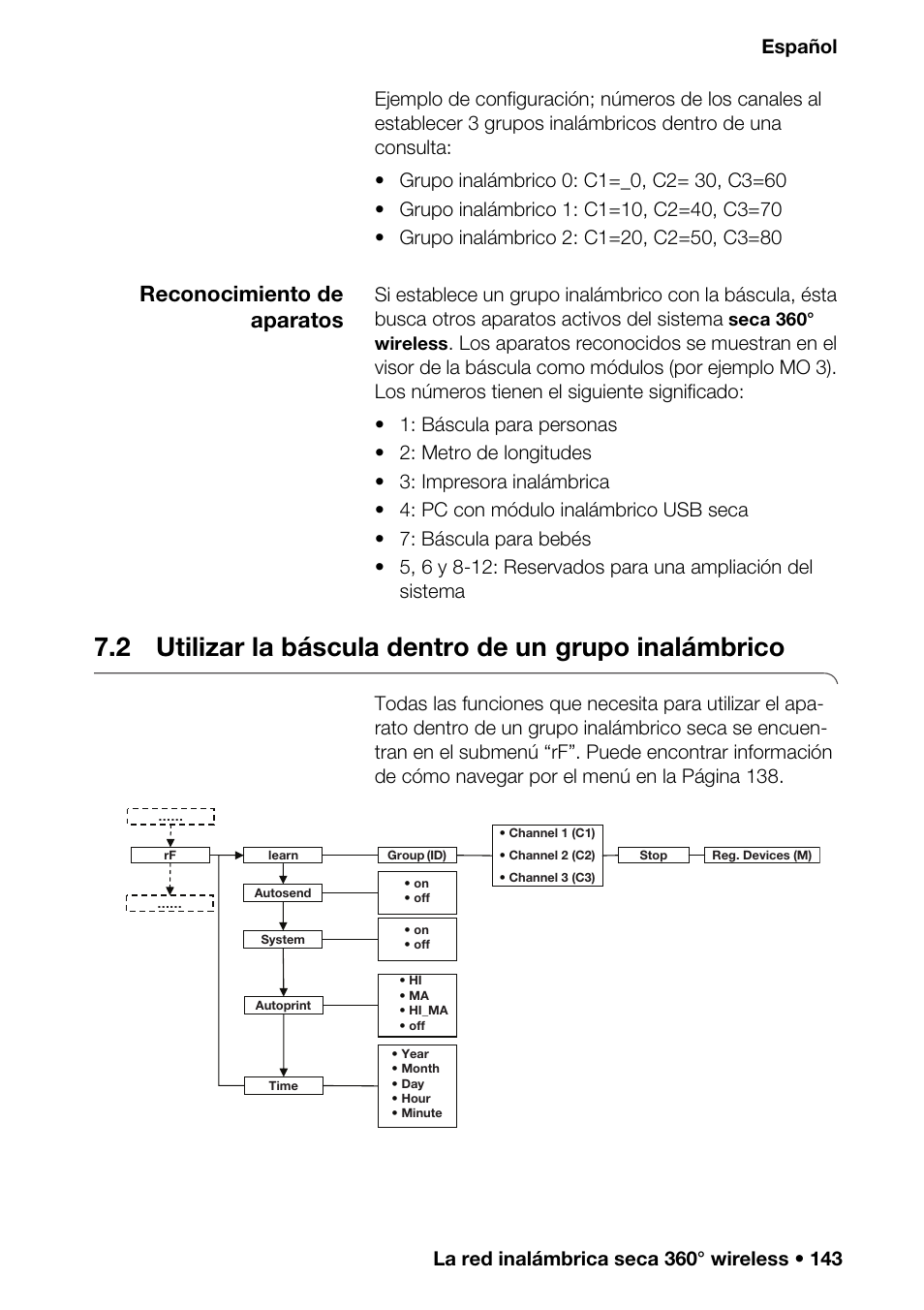 Señal (beep) 140, Reconocimiento de aparatos, Seca 360° wireless | Seca 376 User Manual | Page 143 / 401
