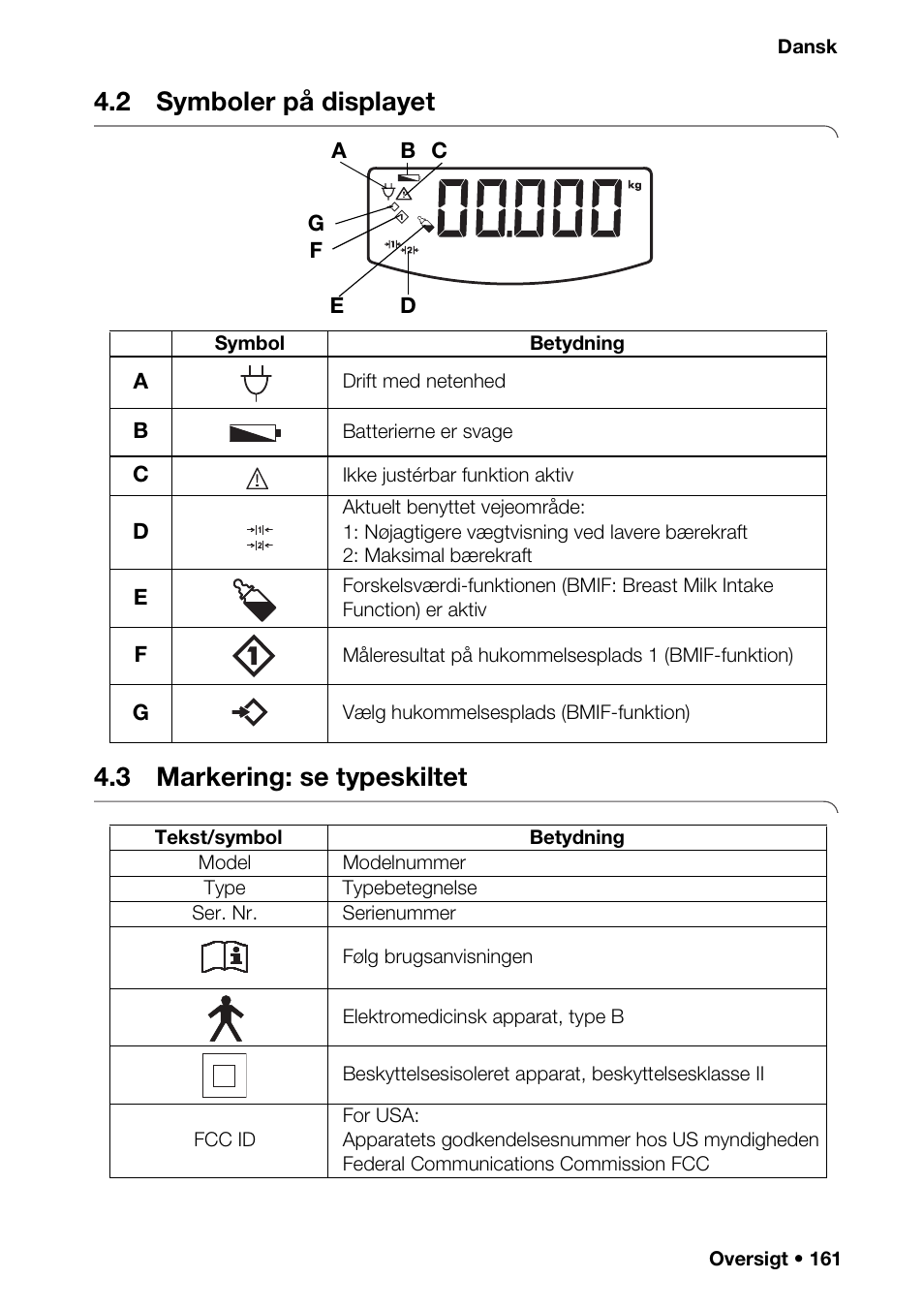 2 symboler på displayet, 3 markering: se typeskiltet, Ger (re | Radion | Seca 376 User Manual | Page 161 / 401