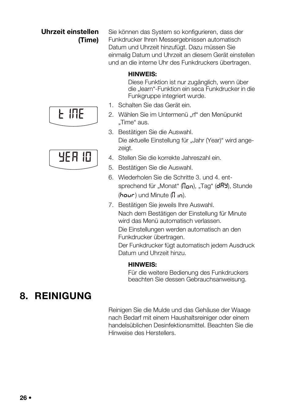 Reinigung, Uppen | Seca 376 User Manual | Page 26 / 401