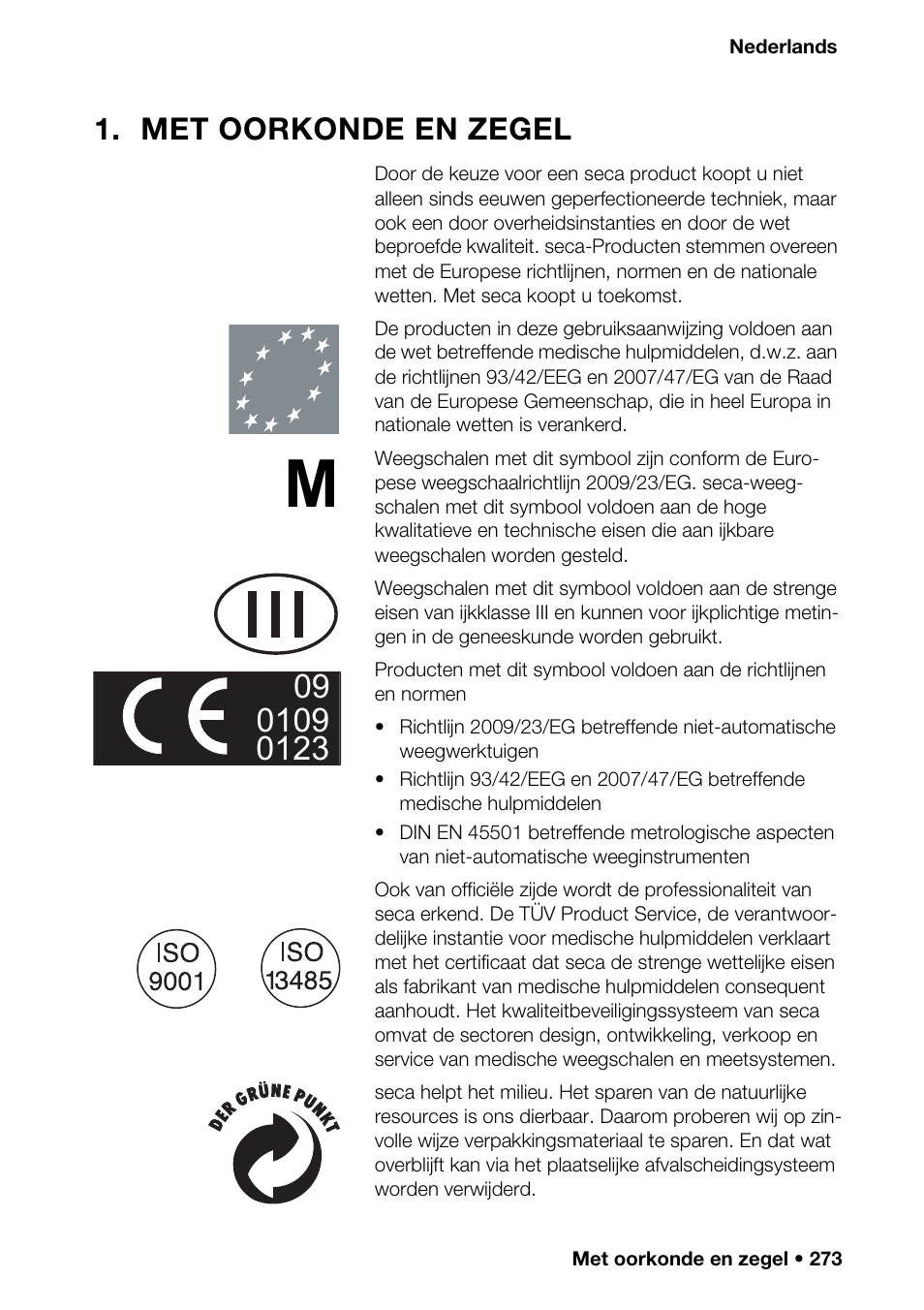 Met oorkonde en zegel | Seca 376 User Manual | Page 273 / 401