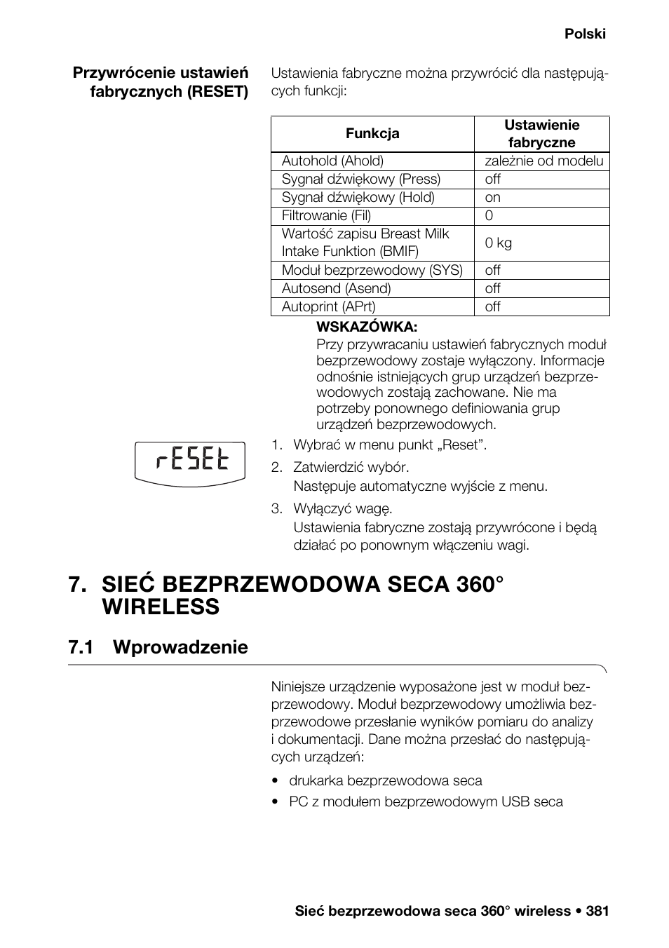Sieć bezprzewodowa seca 360° wireless, 1 wprowadzenie | Seca 376 User Manual | Page 381 / 401