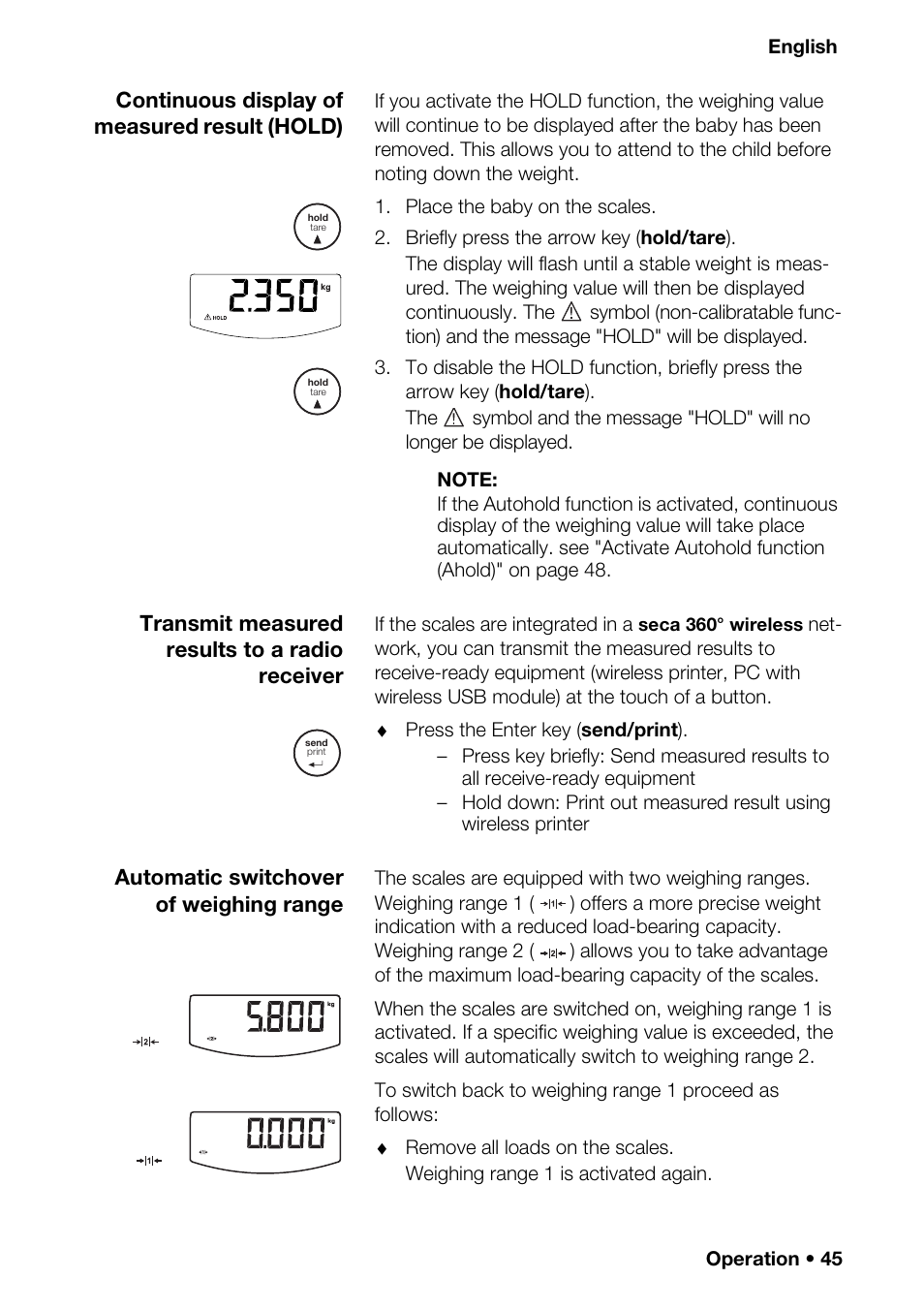 Supply, Pply unit, Activate wirele | Eless g, Activate automatic tr, Time) | Seca 376 User Manual | Page 45 / 401
