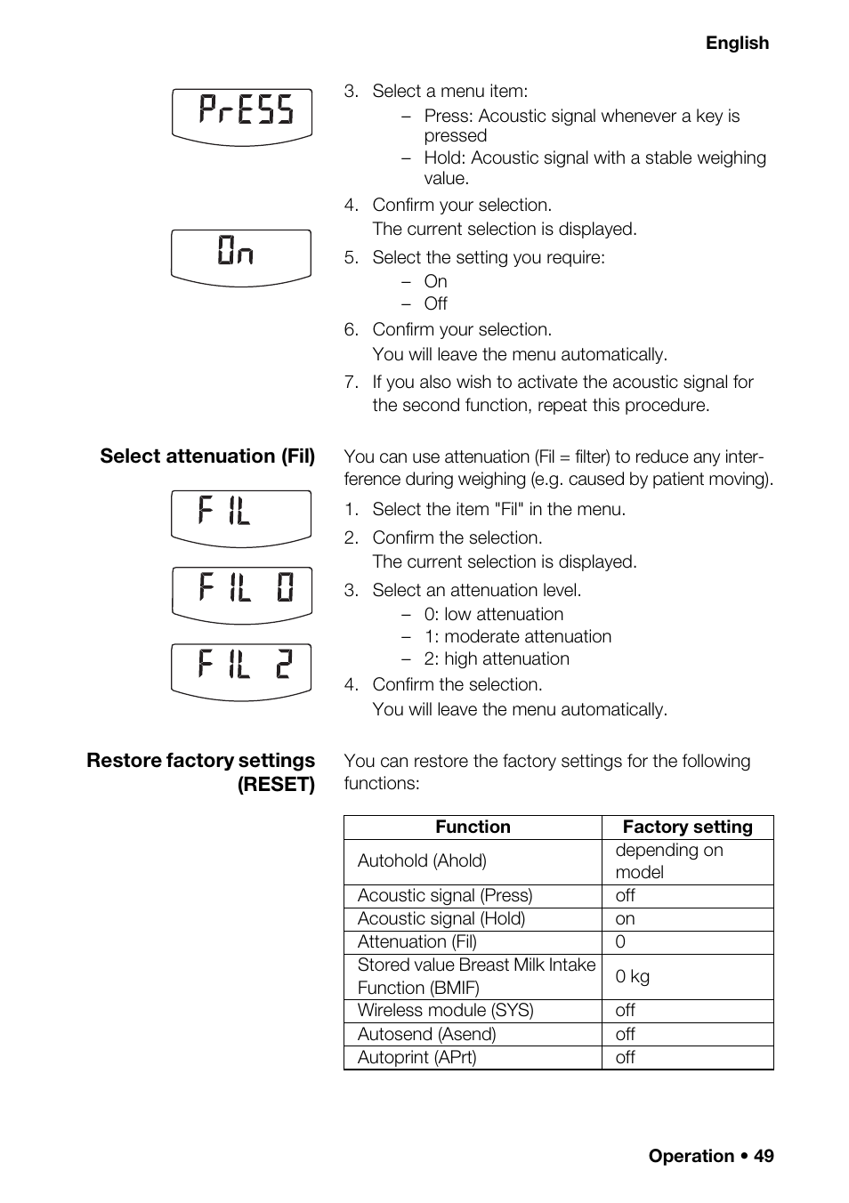 English | Seca 376 User Manual | Page 49 / 401