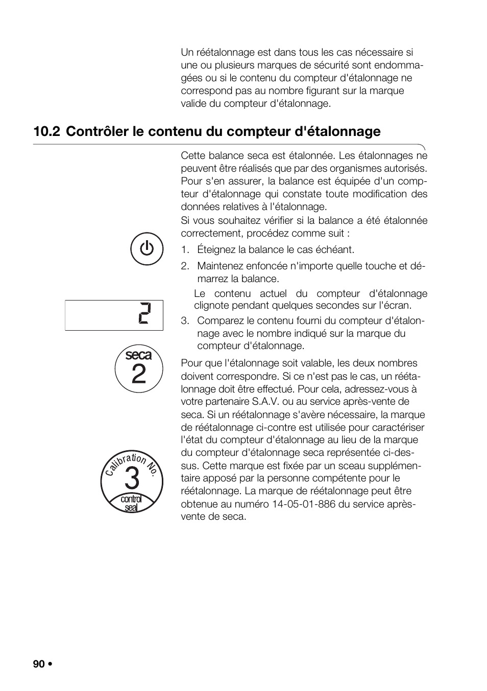 2 contrôler le contenu du compteur d'étalonnage, Ission, Send) | Seca 376 User Manual | Page 90 / 401